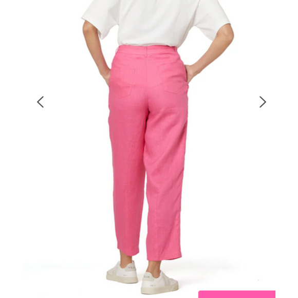 Gormon Women's 8 Pink August Linen Pleated Straight Lagenlook Artsy Pants NWT - Picture 5 of 7